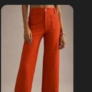 Nicole Miller Bold Orange Wide-Leg Pants